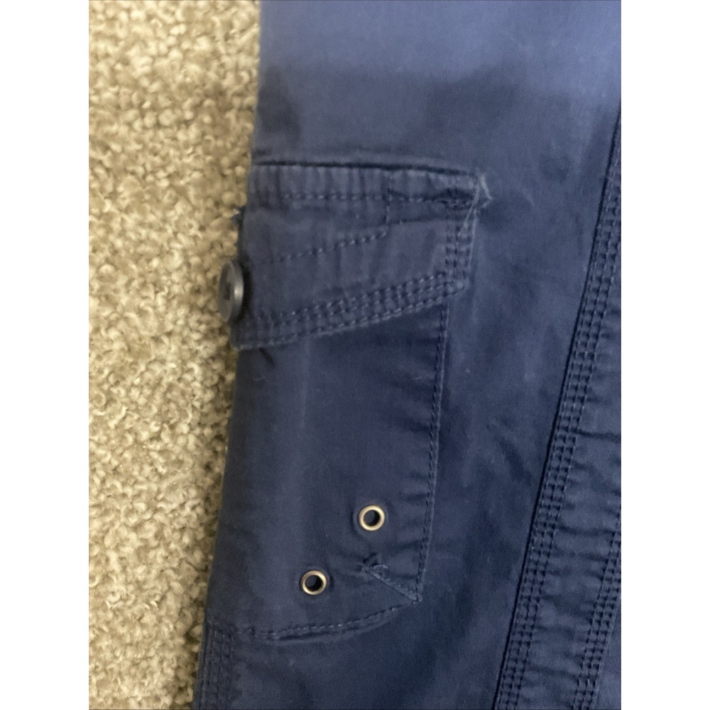 Style & Co Womens 10 Cargo Capri Pants Midrise Bungee Hem Uniform Blue - Picture 7 of 13